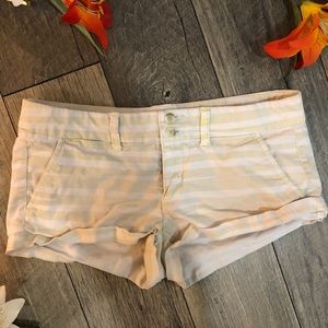 American Eagle Yellow Striped Shorts